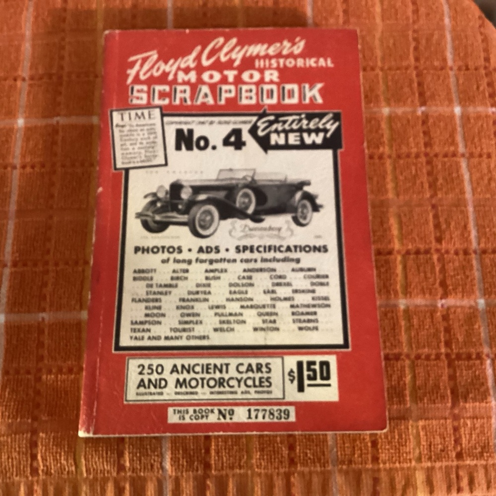 Floyd Clemens Historical Motor Scrapbook No. 4, not sure if it is a reprint